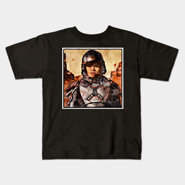 Bobbie on Mars Kids T-Shirt by OrionLodubyal